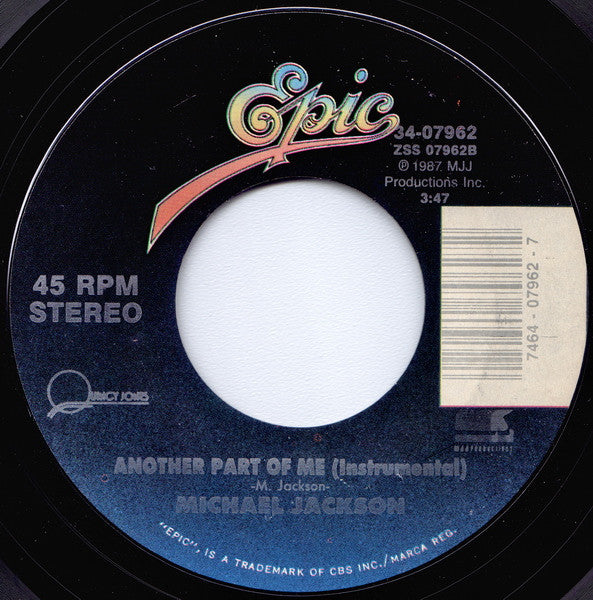 Michael Jackson : Another Part Of Me (7", Single)