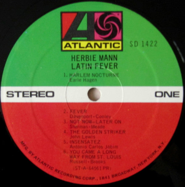 Herbie Mann : Latin Fever (LP, Album, RP)