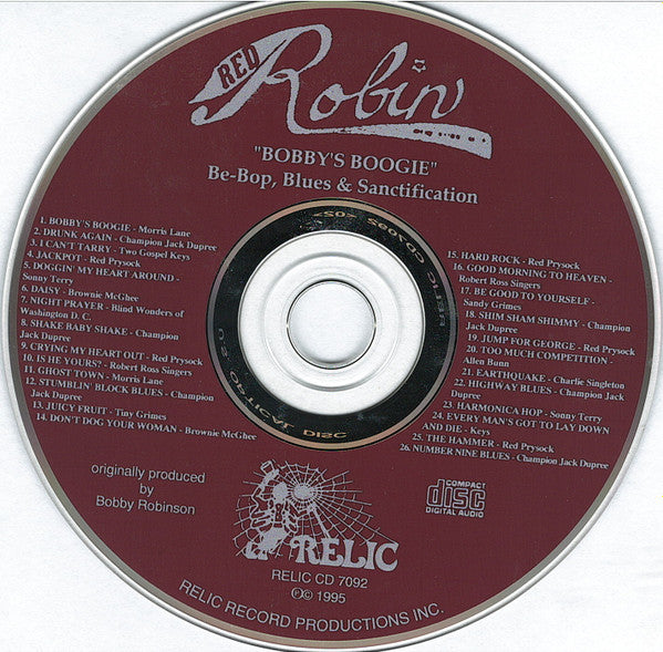 Various : Bobby's Boogie (Bebop, Blues, & Sanctification) (CD, Comp, Mono)