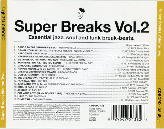 Various : Super Breaks. Essential Jazz, Soul And Funk Break-Beats. Volume Two (CD, Comp)