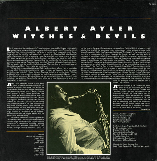 Albert Ayler : Witches & Devils (LP, Album, RE, Ter)