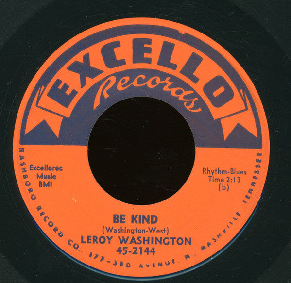 Leroy Washington (2) : Wild Cherry / Be Kind (7")