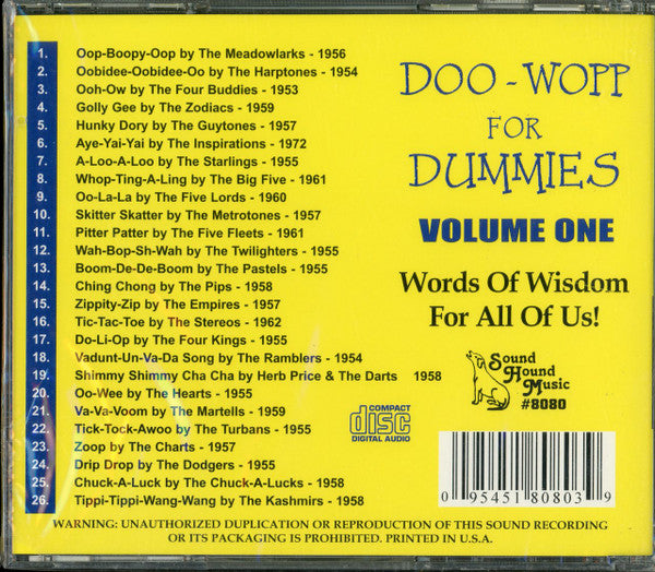 Various : Doo-Wopp For Dummies Volume One (CD, Comp, Mono)