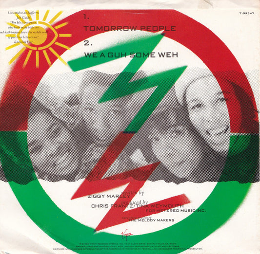 Ziggy Marley And The Melody Makers : Tomorrow People (7", Promo, Spe)
