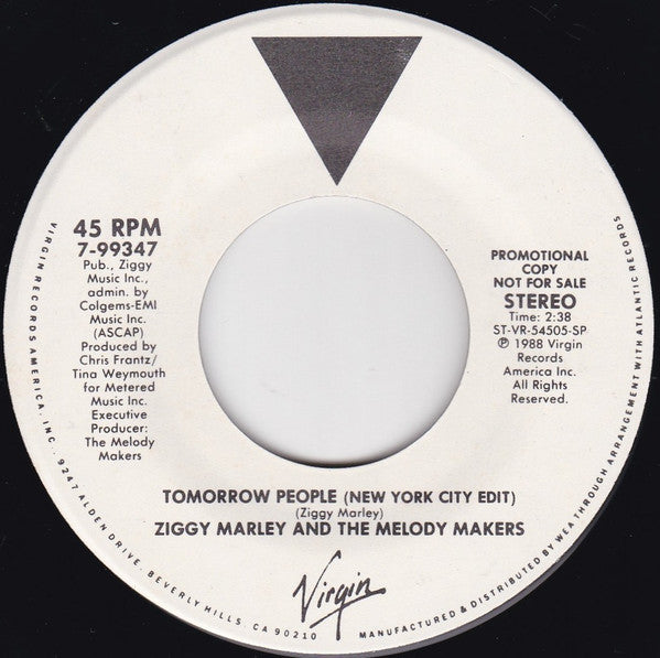 Ziggy Marley And The Melody Makers : Tomorrow People (7", Promo, Spe)