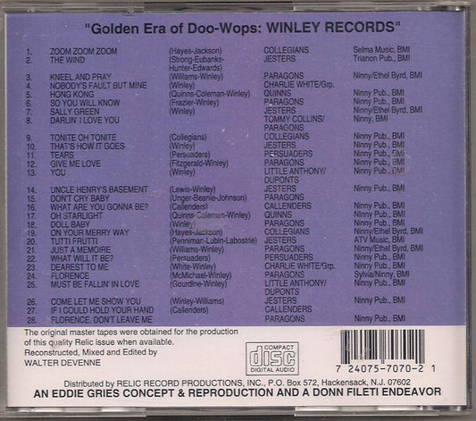 Various : The Golden Era Of Doowops: The Groups Of Winley Records (CD, Comp)