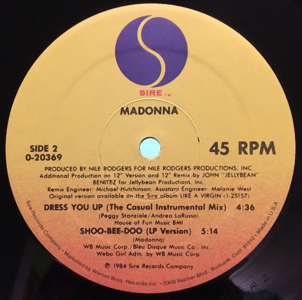 Madonna : Dress You Up (12", Maxi, Sir)
