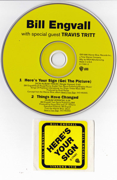Bill Engvall With Special Guest Travis Tritt : Here's Your Sign (Get The Picture) (CD, Single)
