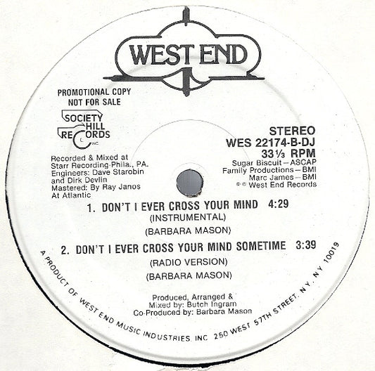 Barbara Mason : Don't I Ever Cross Your Mind (12", Promo)