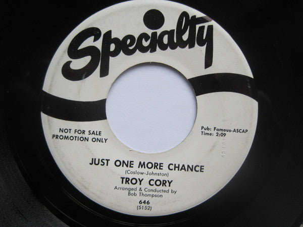 Troy Cory : Down On The Beach / Just One More Chance (7", Promo)
