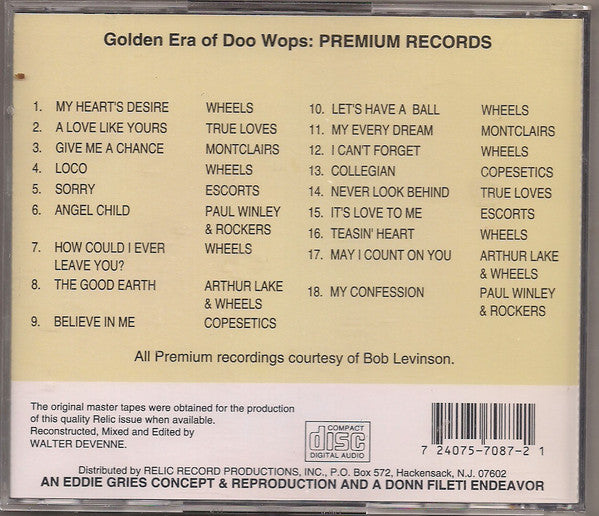 Various : The Golden Era Of Doowops: The Groups Of Premium Records (CD, Comp)
