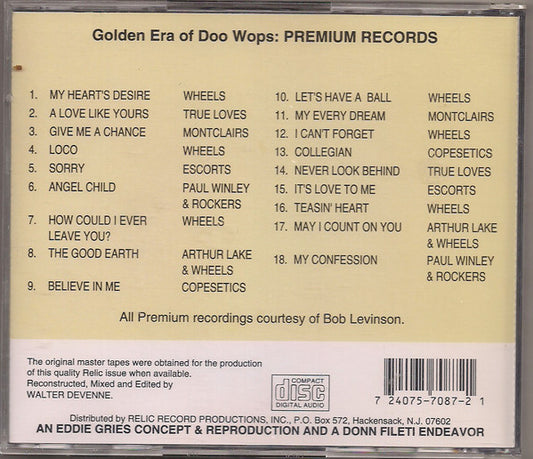 Various : The Golden Era Of Doowops: The Groups Of Premium Records (CD, Comp)