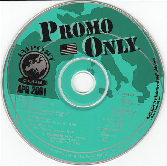 Various : Promo Only Import Club: April 2001 (CD, Comp, Promo)
