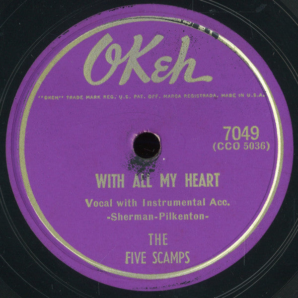 The Five Scamps : Red Hot / With All My Heart (10")