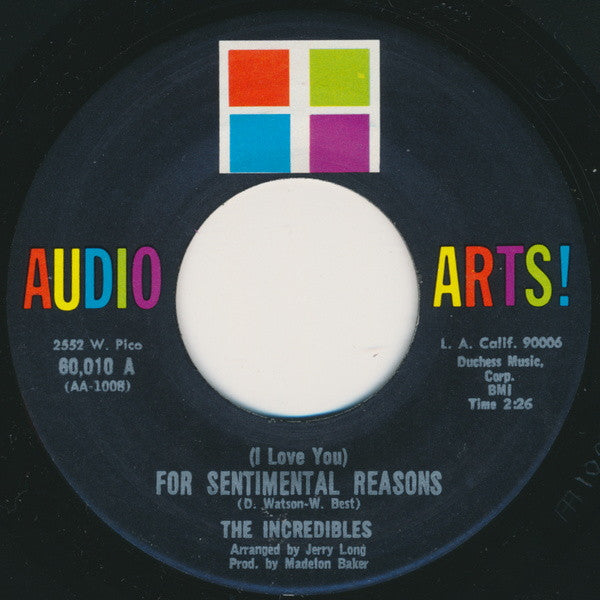 The Incredibles (2) : I Can't Get Over Losing Your Love (7", Single)