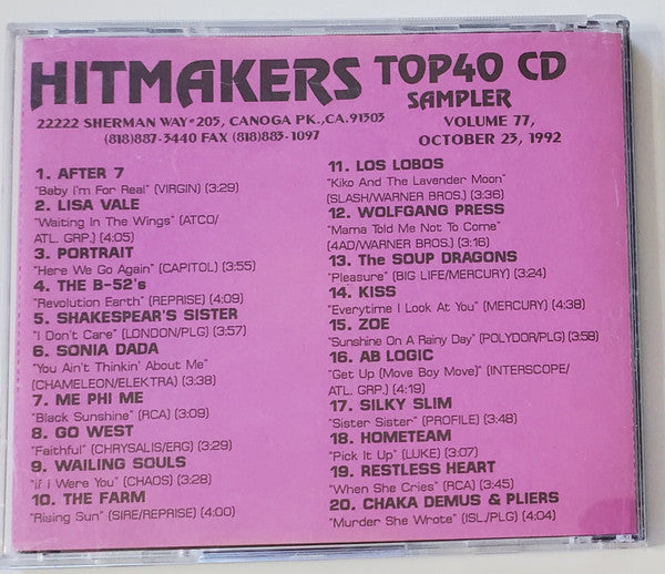 Various : Hitmakers Top 40 CD Sampler Volume 77 (CD, Comp, Promo)