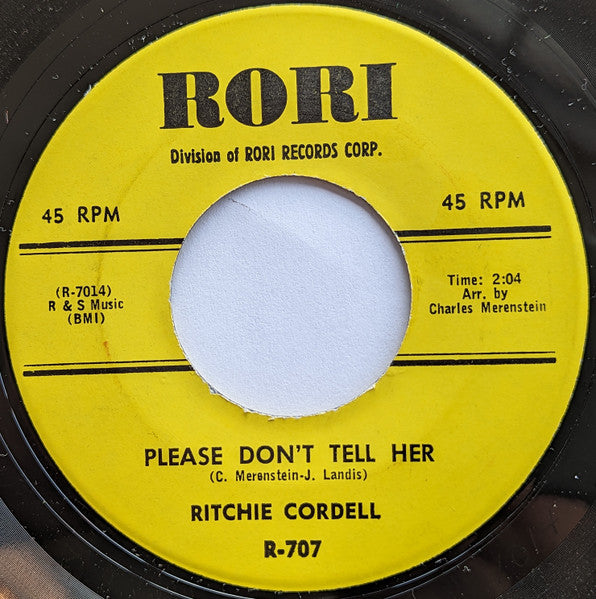 Ritchie Cordell : Tick Tock (7", Single)