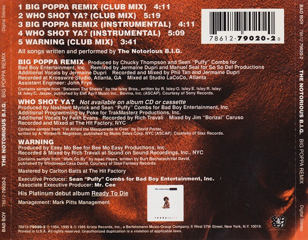 Notorious B.I.G. : Big Poppa (Remix) (CD, Single)