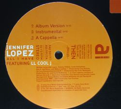Jennifer Lopez Featuring LL Cool J : All I Have (12", Promo)
