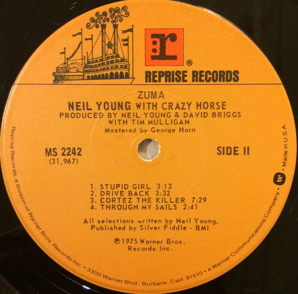 Neil Young With Crazy Horse : Zuma (LP, Album, RP, Win)