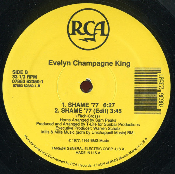 Evelyn King : Shame (12", Maxi)