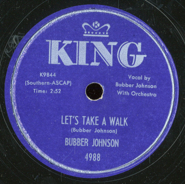 Bubber Johnson : Confidential / Let's Take A Walk (10", Single)
