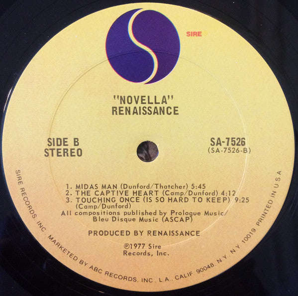 Renaissance (4) : Novella (LP, Album, Gat)