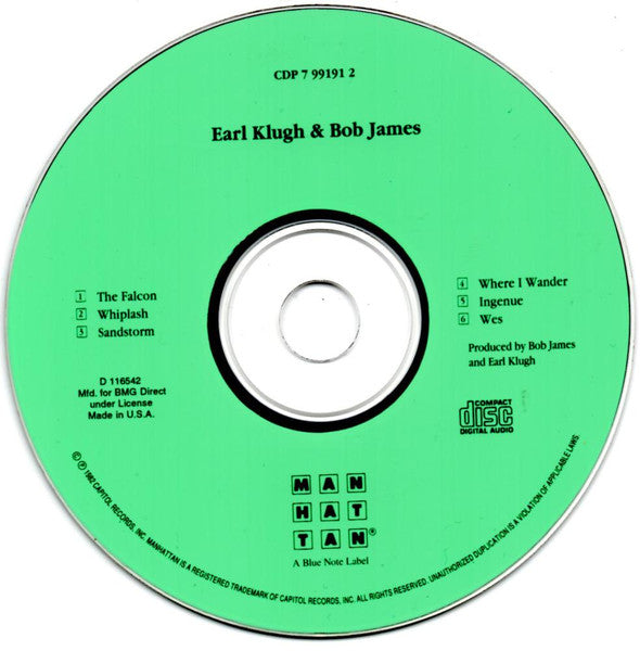 Earl Klugh & Bob James : Two Of A Kind (CD, Album, Club, RE)