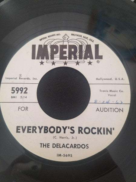 The Delacardos : On The Beach / Everybody's Rockin' (7", Promo)