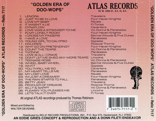 Various : The Golden Era Of Doowops: The Groups Of Atlas Records (CD, Comp)
