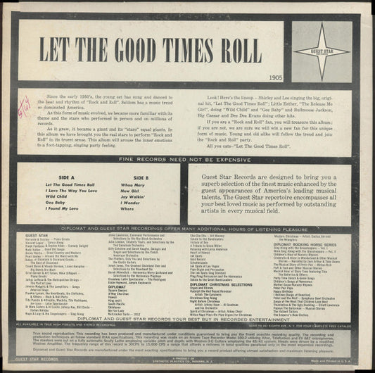 Various : Let The Good Times Roll (Original Rhythm And Blues Greats) (LP, Comp, Mono)