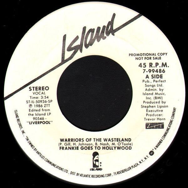 Frankie Goes To Hollywood : Warriors Of The Wasteland (7", Promo)