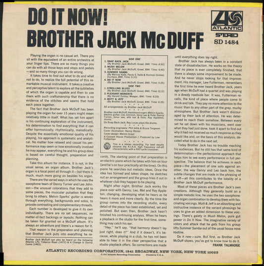 Brother Jack McDuff : Do It Now! (LP, Album)