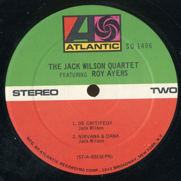 The Jack Wilson Quartet Featuring Roy Ayers : The Jack Wilson Quartet (LP, RE, PR)