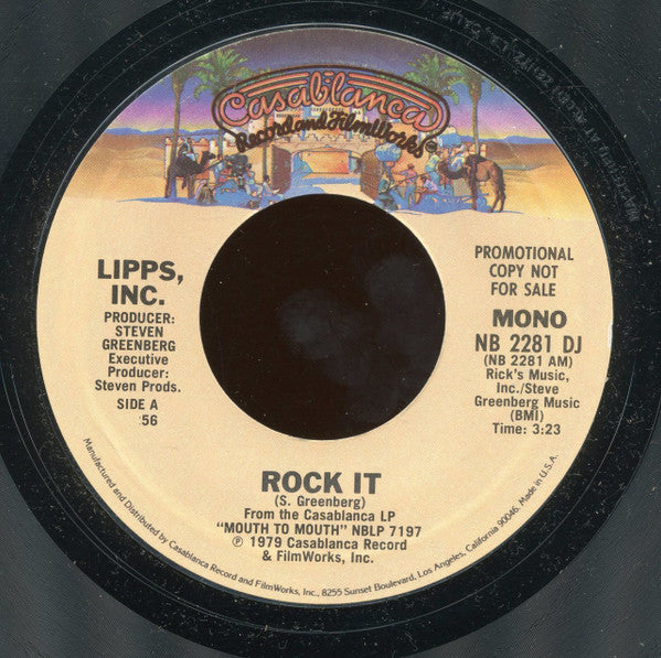 Lipps, Inc. : Rock It (7", Single, Mono, Promo, Styrene, Pit)