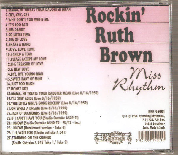 Ruth Brown : Rockin' Ruth Brown Miss Rhythm (CD, Comp)