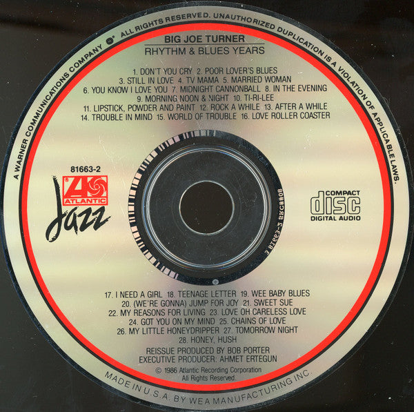 Big Joe Turner : Rhythm & Blues Years (CD, Album, Comp)