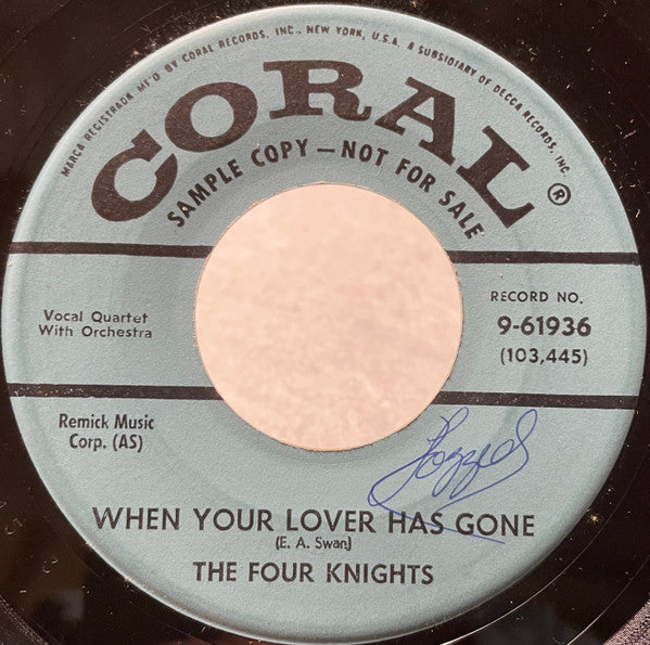 The Four Knights : When Your Lover Has Gone (7", Promo)