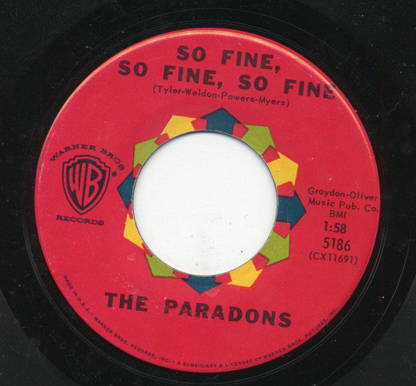 The Paradons : Take All Of Me / So Fine, So Fine, So Fine (7", Single)