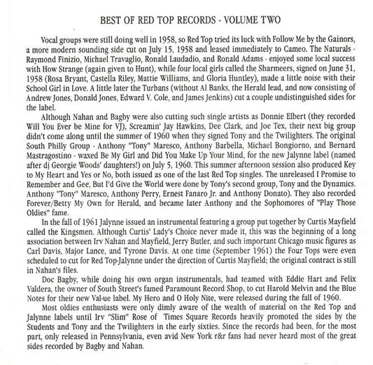 Various : The Best Of Red Top Records Volume 2 (CD, Comp)