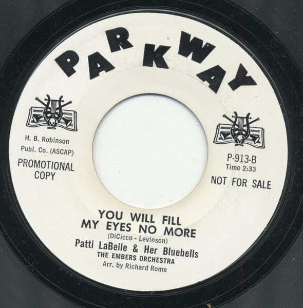 Patti LaBelle And The Bluebells : One Phone Call (Will Do) / You Will Fill My Eyes No More (7", Promo, Styrene)