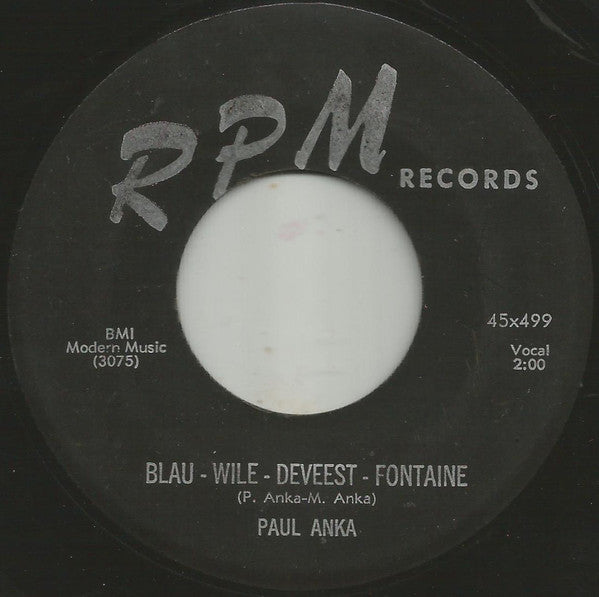 Paul Anka : I Confess / Blau-Wile-Deveest-Fontaine (7", Single, RE)