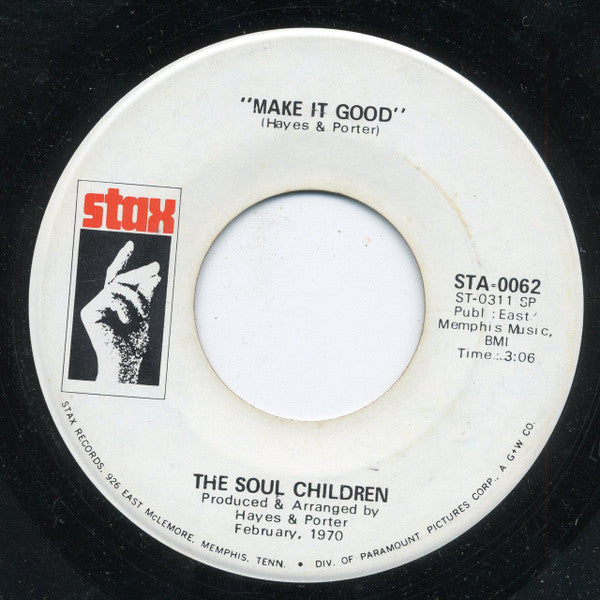 Soul Children : Hold On, I'm Coming (7", Promo)