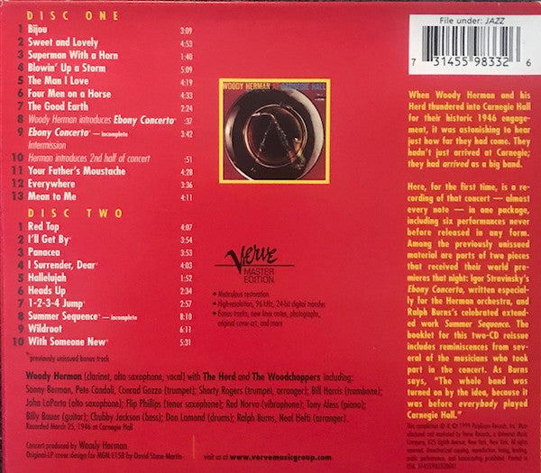 Woody Herman (And The Herd)* : At Carnegie Hall, 1946 (2xCD, Comp)