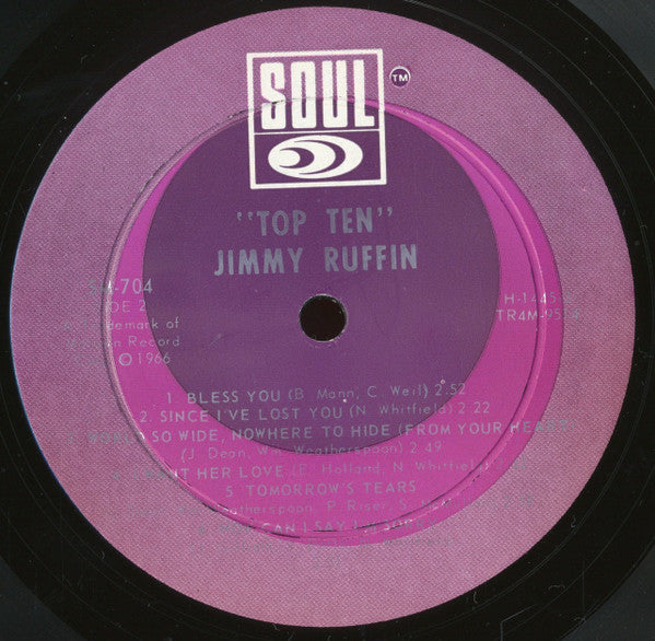 Jimmy Ruffin : Sings Top Ten (LP, Album, Mono)