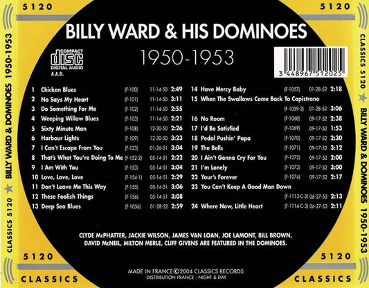 Billy Ward And His Dominoes : The Chronological Billy Ward And His Dominoes 1950-1953 (CD, Comp)