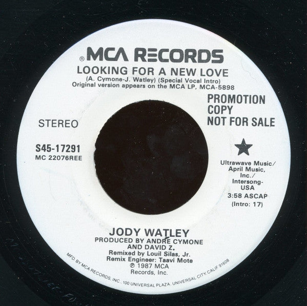 Jody Watley : Looking For A New Love (7", Promo)