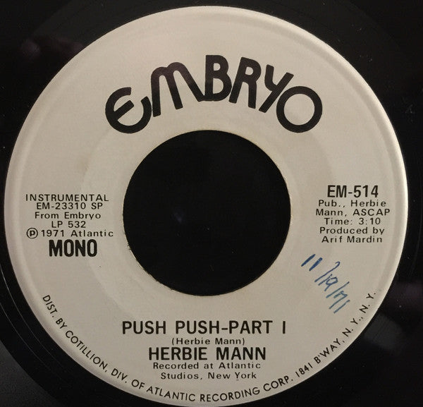 Herbie Mann : Push Push - Part I (7", Single)