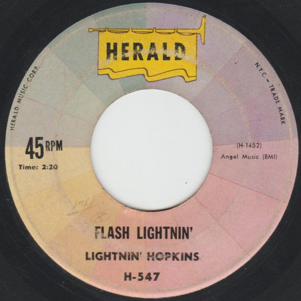 Lightnin' Hopkins : Gonna Change My Ways / Flash Lightnin' (7", Single)