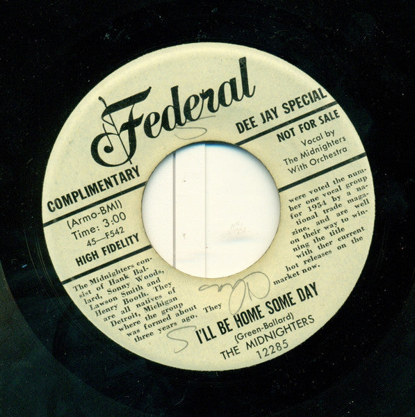 The Midnighters : Come On And Get It / I'll Be Home Some Day (7", Single, Promo)